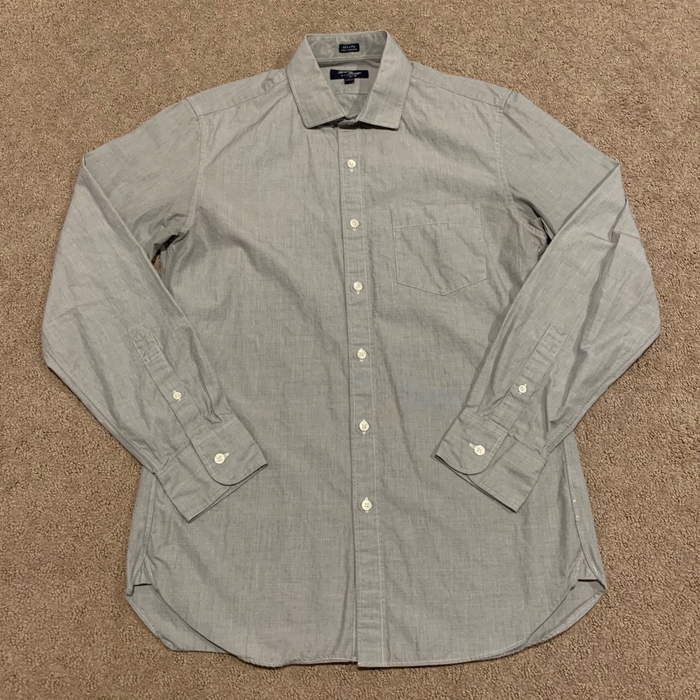 J. Crew Thompson Dress Shirt Medium 15-15.5 Gray